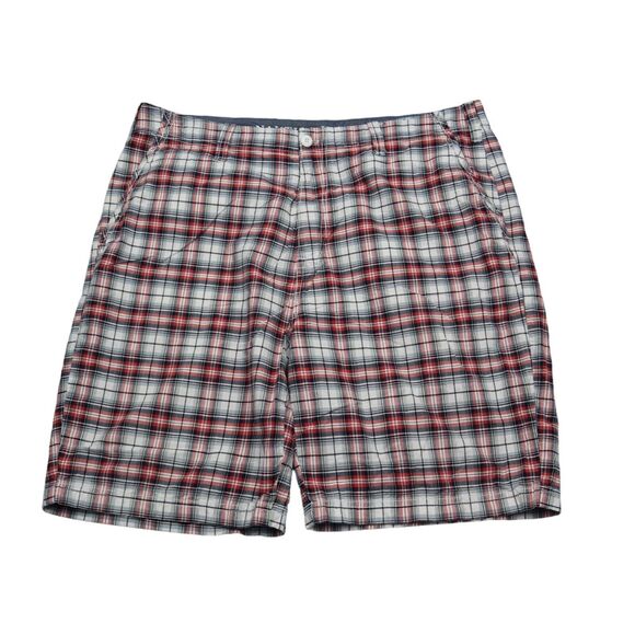 Nautica Shorts Mens 38 Multicolor Plaid Cotton High Rise Button Zip Slash Pocket - Picture 1 of 14